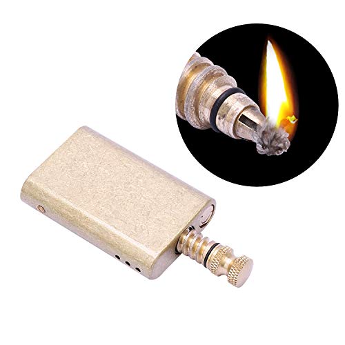Vintage Trench Lighter/Wheel Kerosene Lighter with Pure Copper, Refillable Creative Antique Brass Fire Starter, Cool Cigarette/Cigar/Pipe lighters for Collection/Decorative/Gift