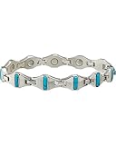 Sabona Jewelry Womens Bracelet Magnetic Cobalt L Silver Turquoise 335