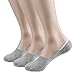 Mocofo Mens 3 Pairs No Show Cotton Socks Non Slip