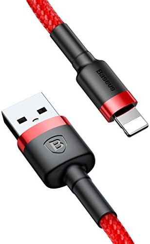 Kevlar USB Charging Cables 2.4A Quick Charge Cable Durable High-Density Weave Wire Charge & Transfer Data Cable Compatible with Apple Devices (Red, 0.5M)
