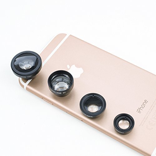 UPC 638037680065, iPhone Lens 4 in 1 Magnetic Kit FishEye 180 Degree &amp; 0.67 Wide Angle &amp; Telephoto Zoom In 2x &amp; Macro for iPhone 6 6+ 6S 5C/S 5 Android SmartPhones + With Free Bonus Tripod &amp; Soft Microfiber Cloth