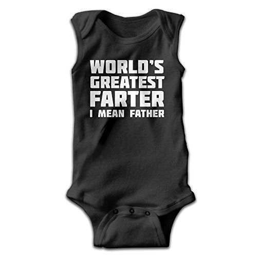 World's Greatest Farter8 Girl Boy Clothing Sleeveless Bodysuit Romper Playsuit Outfits Black