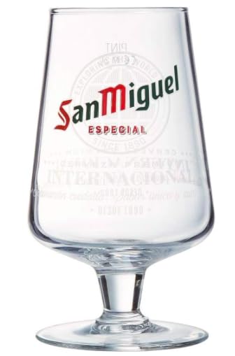SAN MIGUEL Official Brasserie Pint Glass, Toughened Glass, CE Stamped - New, 568ml