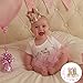 Birthday Decoration Set - Baby Partyr Crown,Girl/Boy 1st Birthday Party Hat Princess Tiara Hat Includes Cake Topper One 