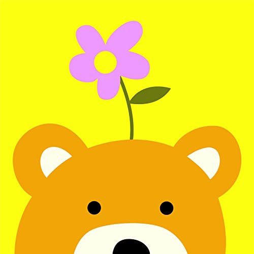 Wood Frame, Diy Oil Painting Kit, Paint By Numbers Kits For Kids Or Adults Animal Bear With Flower - 8"X 8"