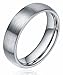 TIGRADE 4mm 6mm 8mm Titanium Ring Brushed Dome Wedding Band Comfort Fit Size 4-14,Silver, 6mm, Size 10.5