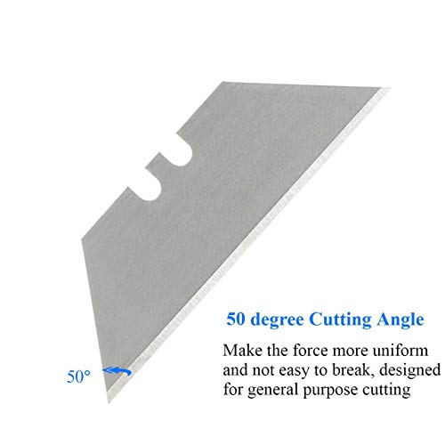 ZUZUAN Utility Knife Blades SK5 Steel 200-pack with Easy-operate Container, Durable Single Edge Box Cutter Blades, Standard Size Knife Blades for Most Standard Utility Knives, Silver