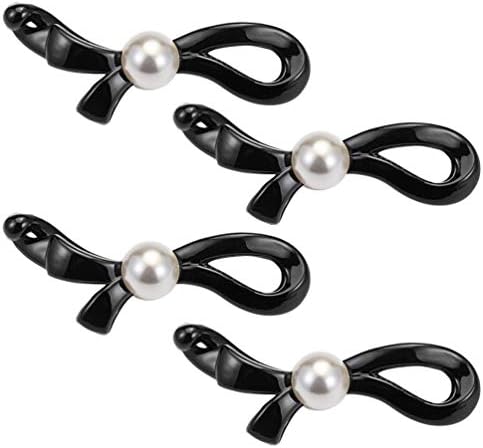 Lurrose ヘアクリップ バナナクリップ 大きめ 髪飾り おしゃれ 国産品 髪留め ヘアアクセサリー ブラック 4個セット レディース