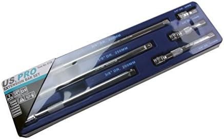 US PRO 6PC 3/8'' DR. Extension BAR Set 38, 75, 125, 200, 250, 300mm B4138, Variety Pack - Image 3