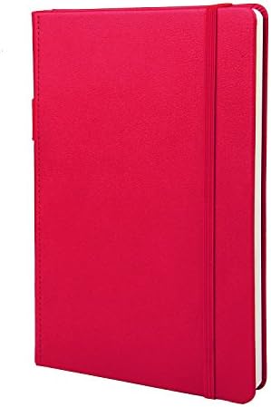 Thick Paper Ruled Classic Hardcover Journal, Notebooks and Journals with Pen Loop and Pages Dividers, Pocket, Calendar A5 Meeting Training Planner (8.3x5.1 In) Red