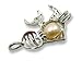 Pearlina Fish Necklace Cultured Wish Pearl Oyster Set Silver tone Plated Cage w/Stainless Steel Chain 18