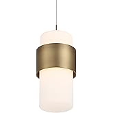 WAC Lighting dweLED, Banded 9in LED Pendant 3000K in Aged Brass