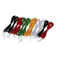 Colored Cotton Rope - 12 Color 10m Waxed Cotton Beading Strings Ropes Random - Holder Colored Large Chew Hamper Black Jump Plant Natural Rope Dispenser Navy Electrical Growing Hammock Coi