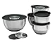 Sagler Stainless steel Mixing Bowls Set of 5 with 3 kind of graters - extra thick mixing bowls with lids