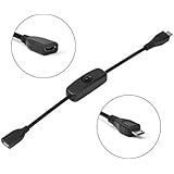 LoveRPi MicroUSB Push On Off Power Switch Cable for Raspberry Pi (Female to Male)