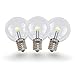 Novelty Lights 25 Pack G30 Glass LED Globe Bulbs, String Light Replacement Bulbs, E12 Candelabra Base, Energy Efficient Outdoor Patio Lighting, Warm White