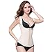 WONDER-BEAUTY Women's Fat Burner Nude Latex Trainer Vest 3 Row Hook Underbust Cincher