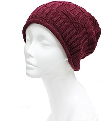 Accessory Necessary Unisex Geometric Slouchy Knit Beanie Hat Men Women Fall Spring Many Styles