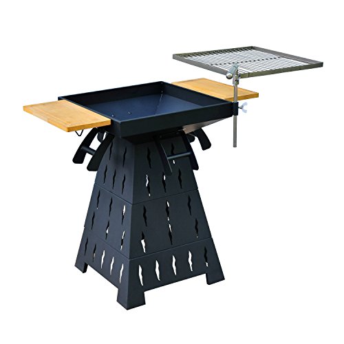 Outsunny Wood Burning/Charcoal Outdoor Fire Pit BBQ Grill Combo Buy