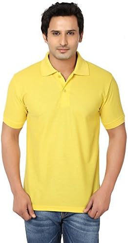 Rock Hudson Regular Fit Polo T-Shirt for Men - Half Sleeves Casual Men's Polo, Polo-Ansh-Yellow-XXL