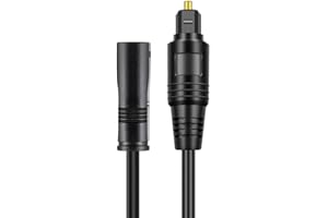 ZYNCUE Optical Audio Extension Cable Soundbars, TVs, Male to Female Digital Fiber Optic Cable - 3 Meter Black