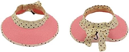 KM Mom and Baby Wide Brim Straw Sun Hat with Dot Ribbon (mom, watermelon red)