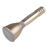 VERKB Wireless Microphones Karaoke Pro, 3-in-1 Bluetooth Aluminium Alloy Karaoke machine KTV for Apple iPhone Android Smartphone Or Pc(Golden)