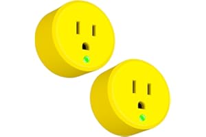 MAKEVIVI Yellow Thermostatically Controlled Outlet - On at 32°F/Off at 50 °F, Thermostat Plug Outlet, Auto Close, for Chicken Water Coop Heater Heated Water Bowl Bird Bath Deicer Roof Cable (2 Pcs)