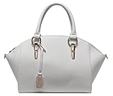 Authentic BRANGIO (Italy) Dome Shaped Satchel-Style Handbag with Adjustable Shoulder Strap (IVORY COLOR): TG1420-IV