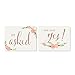 Andaz Press Wedding Party Signs, Faux Rose Gold Glitter with Florals, 8.5x11-inch, He Asked, She Said Yes! Engagement Save the Date Photoshoot Signs, 2-Pack, Colored Decorations