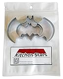 Batman Cookie Cutters Set Stainless Steel Mold, Batman Shapes, By Kitchen Stars, in Recyclable Ziplock Bag, Food Grade Stainless Steel, Set of 2 Size.