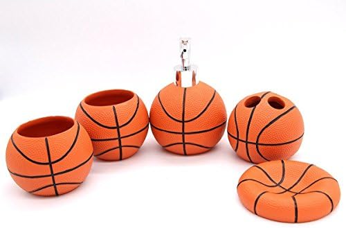 Outstanding Household Basketball Bath and Shower Accessory Set 5 PCS for Kids and Basketball Fans