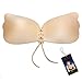 Women Strapless Bra Self Adhesive Wing Shape Silicone Invisible Push-up Bra Nude Cup C