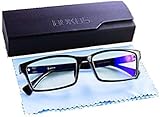 Blue Light Blocking Glasses by Bukos -- Unisex - FDA Approved - Sleep Better - Reduce eyestrain - LED Grow Light protection - Computer Glasses - Gaming - Melatonin