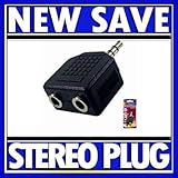 3.5mm STEREO HEADPHONE SPLITTER Y ADAPTER FEMALE FITS MP3 IPOD PDA TRISONIC NEW!