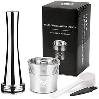 MG Coffee Stainless Steel Refillable Coffee Pods Metal Crema Reusable Capsules Permanent Coffee Pod Holder Compatible for X7.1 X8 X9 Y3 Y 1.1 Y5 Series Original Line Machines with Tamper,One Enough