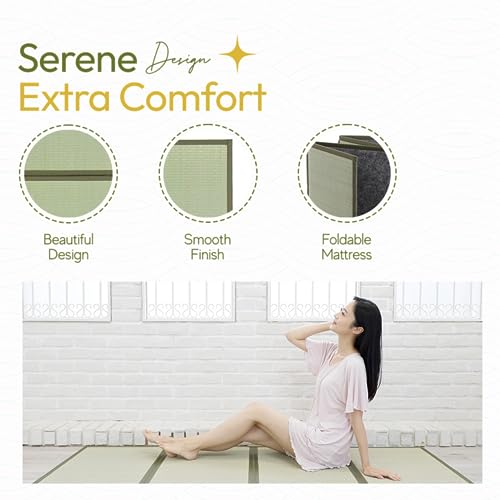 MIINA Japanese Traditional Tatami Mattress, Igusa (Rush Grass) Floor