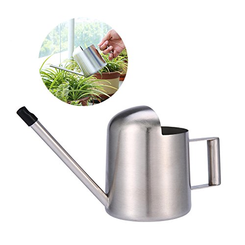 MengJieShi Small Size Stainless Steel Garden Plant Watering Can Pot for for Indoor House or Outdoor Plants, 300 ML