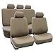 FH Group Car Seat Covers Supreme Cloth Seat Covers Airbag and Split Rear Universal Fit, Automotive Seat Covers Interior Accessories for Cars Vans Trucks and SUV Full Set Taupe Car Accessories