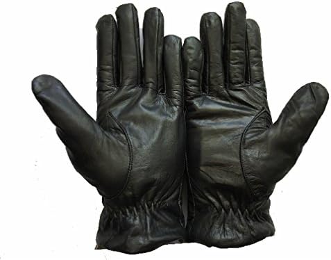 Luxury Men's Genuine Leather Sheep Skin Cold Weather Dressy Winter Driving Gloves (Extra Large, Black)