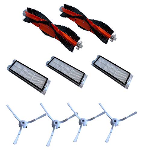 Semoic 9-Pack Filter HEPA Side Brush Main Brush for Xiaomi Roborock MI S50 S51 S55 S5 Xiaowa Vacuum Cleaner Spare Parts Accessories