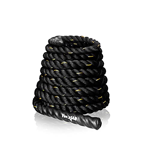 Yes4All Battle Rope 38/50 mm Diameter Poly Dacron 9m, 12m, 15m Length Workout Rope MW1G