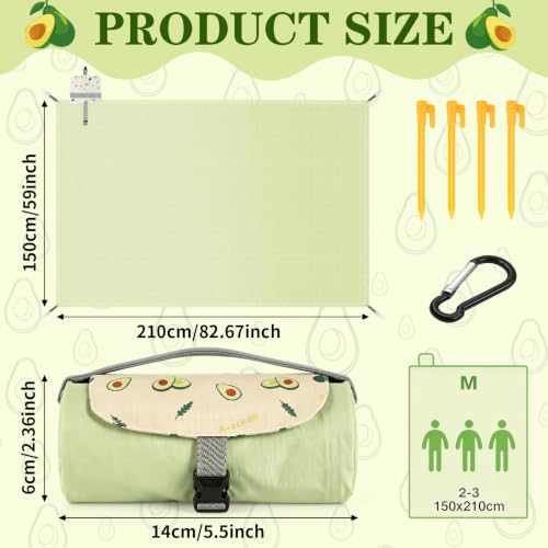 Waterproof Picnic Blanket (150 x 210 cm),lavabile in lavatrice,leggera e dotata di maniglia per il trasporto.Adatta per la spiaggia,il campeggio e Diverse attività all'aperto