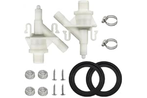 Mgoodoo 2 Sets 385311641 RV Toilet Water Valve Kit and 2 Pcs 385311658 RV Toilet Ball Seal Compatible with 300 310 320 Series