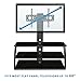 Mount-It! TV Stand with Mount and Storage Shelves, Entertainment Center Fits 32 to 60 Inch Screens, VESA 100x100 to 600x400, Glass Shelving, 88 Lbs, Black MI-864