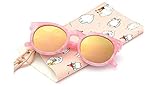 GAMT Fashion Round Eye Protector UV400 Polarized Children's Sunglasses Color Film pink