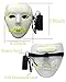 Scary Halloween Mask Cosplay LED Glow Scary EL Wire Light up Grin Masks for Festival Parties Costume (Blue)
