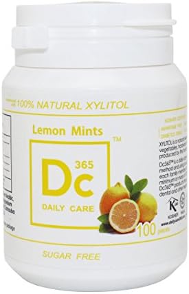 100% Xylitol Sweetened Mints,Fresh Lemon,Breath Xylitol Mints,Kosher,Halal,Sugar-free,Promotes Oral Health,Fights Bad Breath,Supports Teeth Health 60g/bottle
