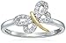 Amazon Collection Two-Tone Gold Plated and 925 Sterling Silver AAA Cubic Zirconia Pave Dragonfly, Size 7