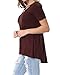 levaca Women's Short Sleeve Criss Cross Backless Hi Low Casual Loose Tees
